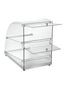 Buffedisplay 360 med 2 hyllplan, glas