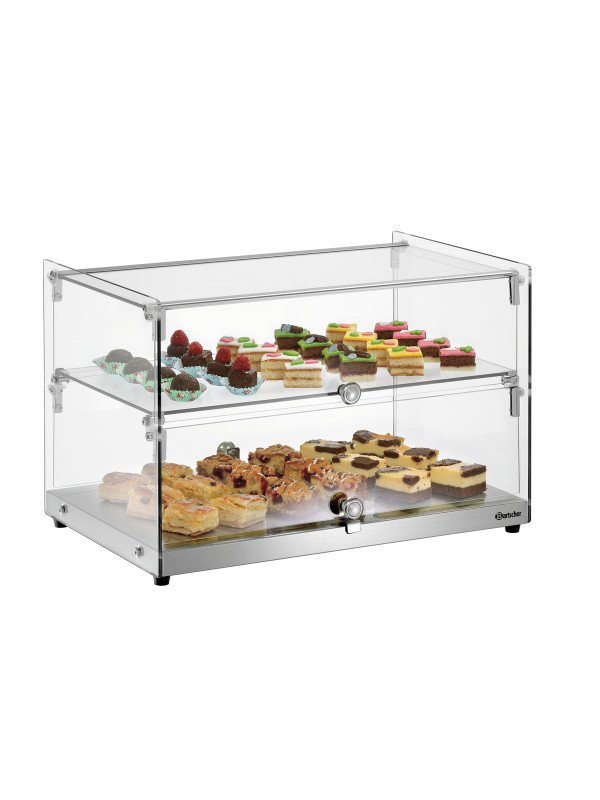 Buffédisplay 550 med 2-hyllplan, glas
