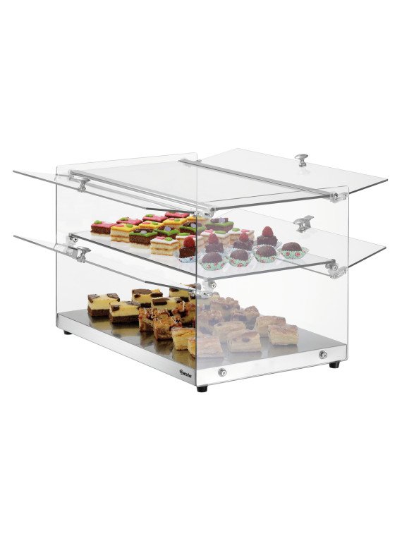 Buffédisplay 550 med 2-hyllplan, glas