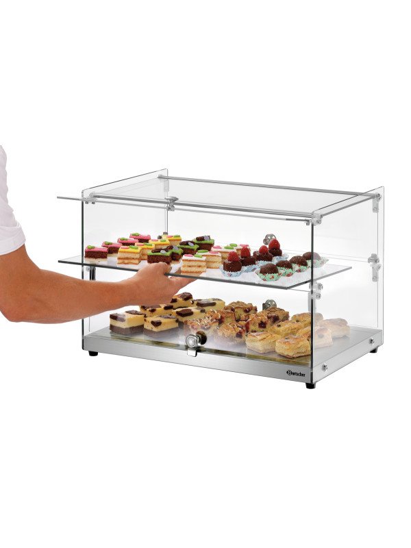 Buffédisplay 550 med 2-hyllplan, glas