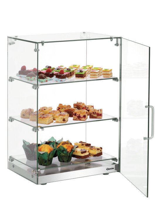 Buffédisplay 405 med 3 hyllplan, glas