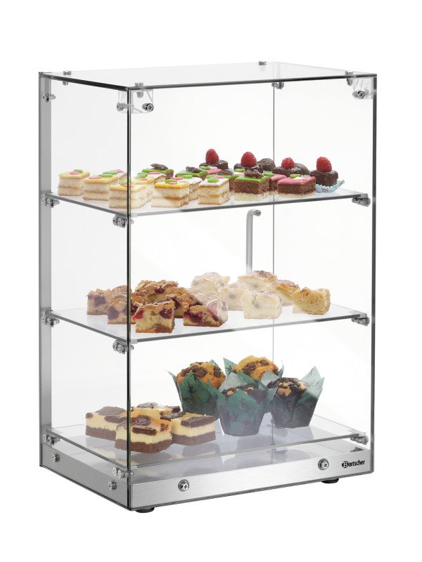 Buffédisplay 405 med 3 hyllplan, glas