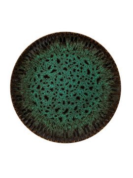 Blocho Daisy Tallrik flat rund 27 cm med grönsvart dekor samt relief