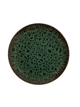 Blocho Daisy Tallrik flat rund 20,5 cm med grönsvart dekor samt relief