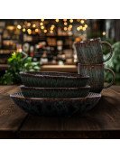 Daisy Mugg 35cl grönsvart dekor, 6 st/frp