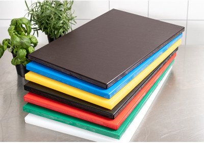 Färgkodning skärbrädor för en hög hygien Färgkodning skärbrädor för en hög hygien